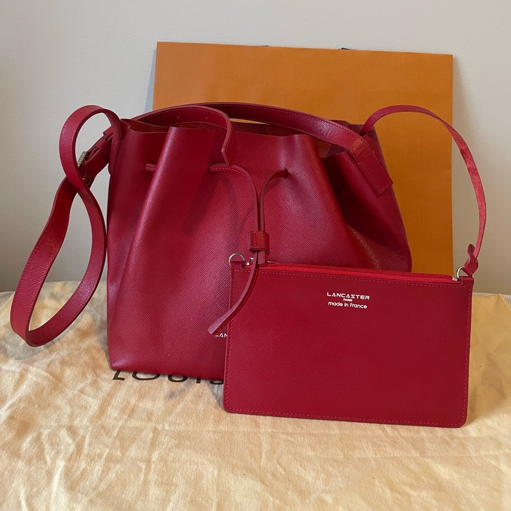 Lancaster Leather Bucket Bag
